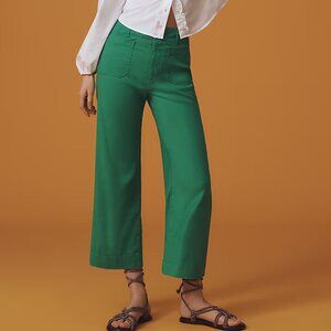 Anthropologie Vibrant Green Wide-Leg Pants